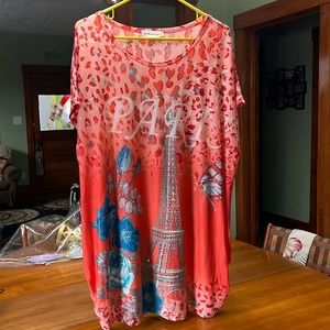 Women’s Aronia Paris Eiffel Theme Bling Top